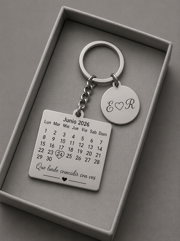 Producto - Llavero grabado láser personalizado doble dijes