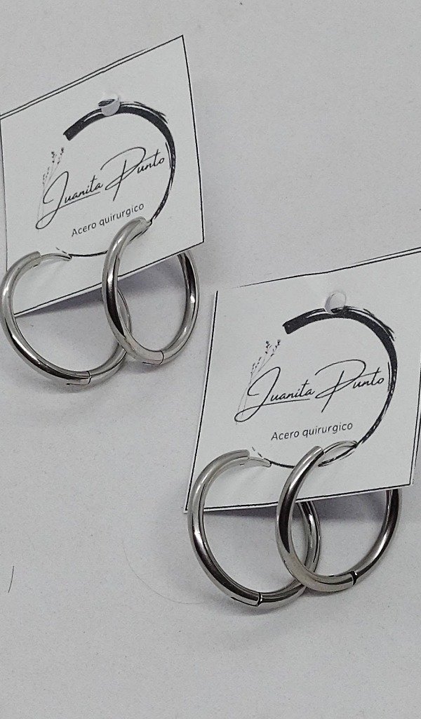Producto - Argollas plateadas con cierre clip