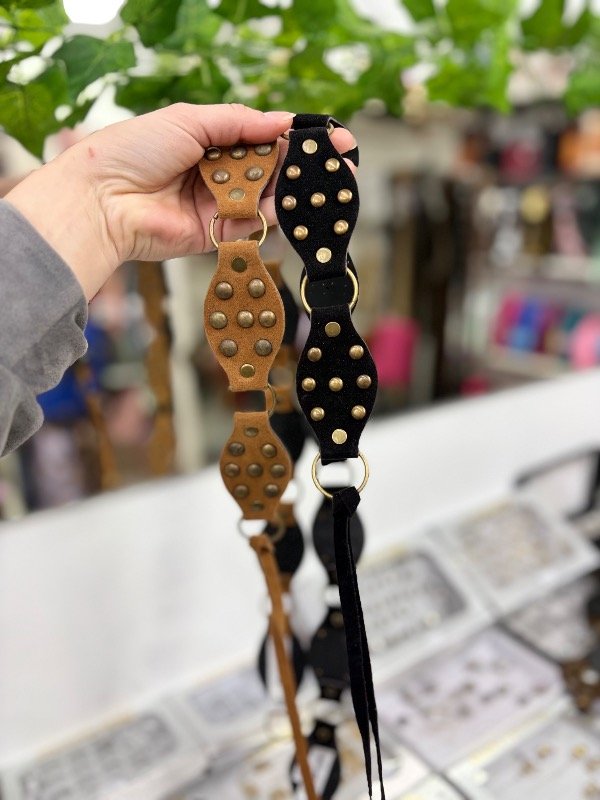 Producto - Cinto cuerina gamuza ovalos - 1