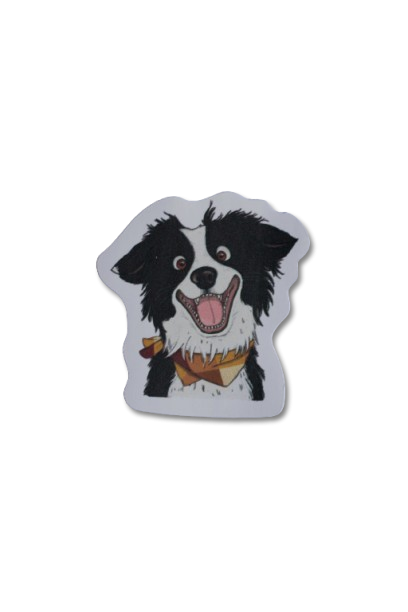 Producto - Sticker vinilo "Border collie blanco y negro pañuelito"