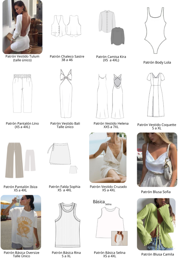 Producto - PACK 70 Moldes de Costura