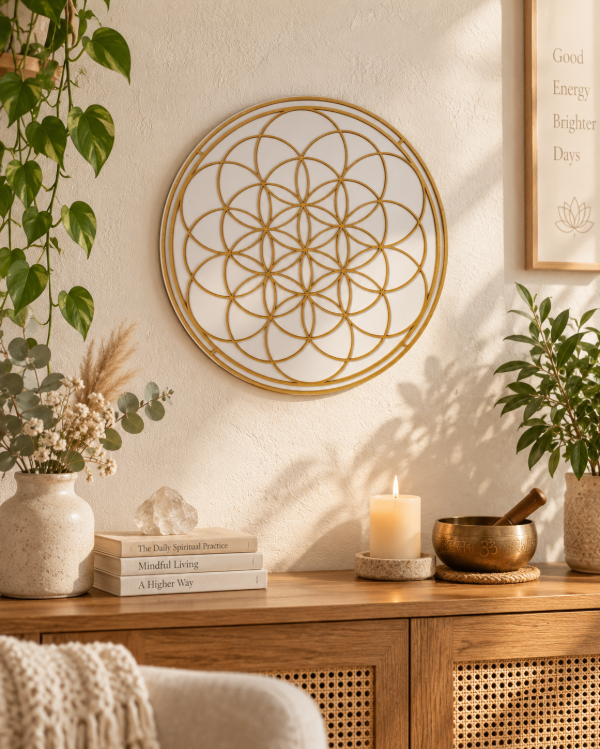 Producto - Cuadro Semilla de la Vida Dorado 34 cm - 0