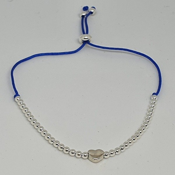 Producto - Pulsera ajustable azul con corazon