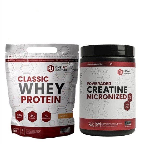 Producto - Creatina Pote 500 g + Whey Protein Doypack 2 LB - One Fit