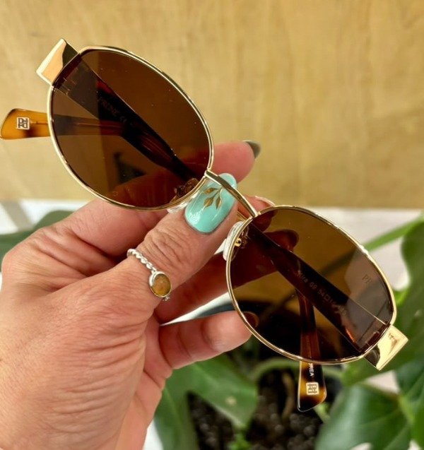 Producto - Prune Kira Metal Dorado - Cristales Sepia - 2