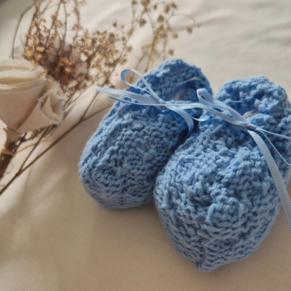 Producto - Escarpines tejidos azul