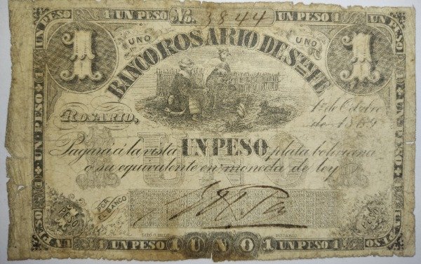 Producto - Sang fé 1 peso año 1869 firma manuscrita - 0