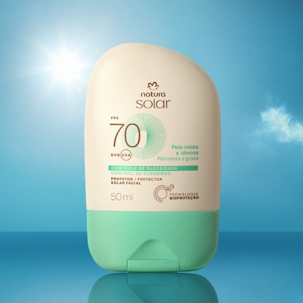 Producto - Protector Solar Facial Piel Mixta a Oleosa FPS 70 Natura Solar 50 ml