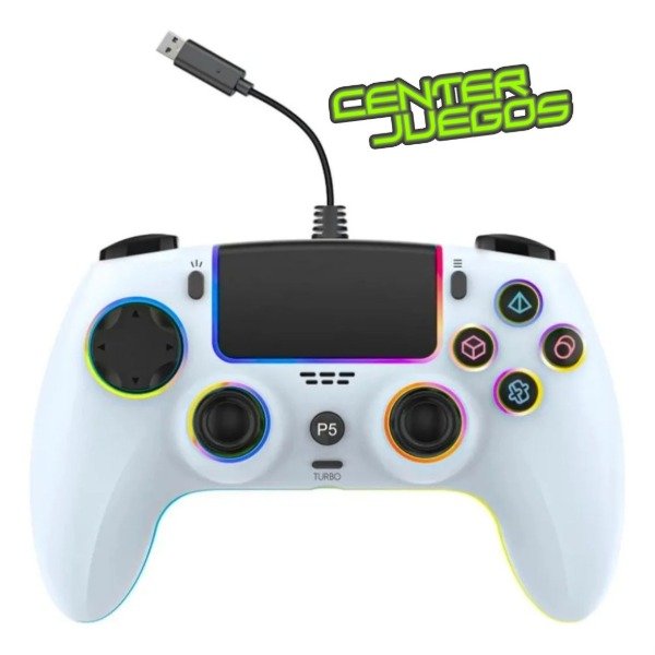 Producto - JOYSTICK CON CABLE PS5 PS4 PC CON LUZ  RGB Y VIBRACION SEISA SZ-5005W