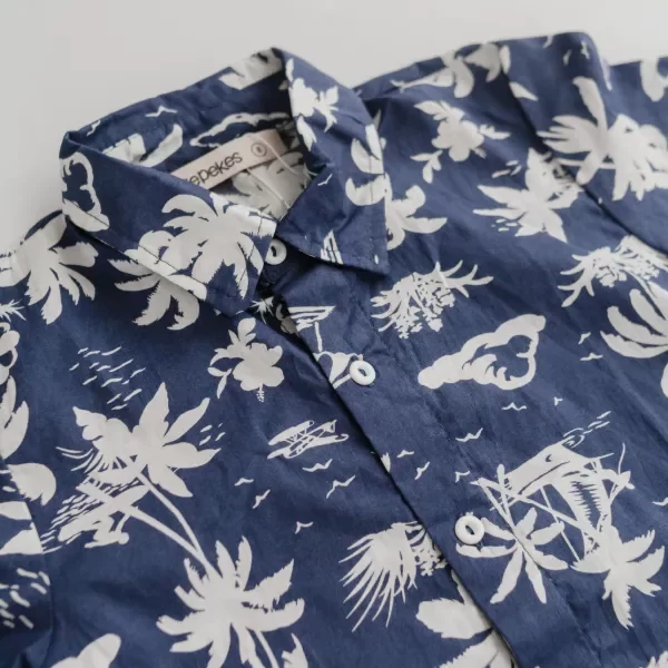 Producto - CAMISA HAWAI AZUL