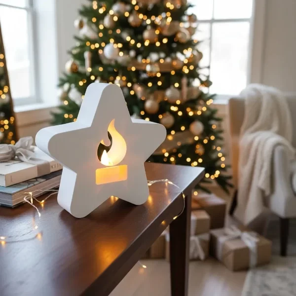 Producto - Estrella Con Vela Led - Deco Navidad