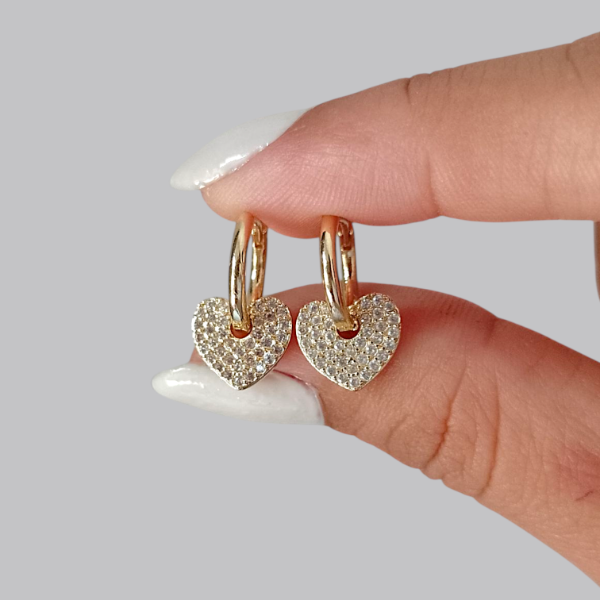 Producto - Argollas corazón micropave AD 40221