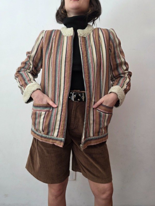 Campera a rayas de peluche