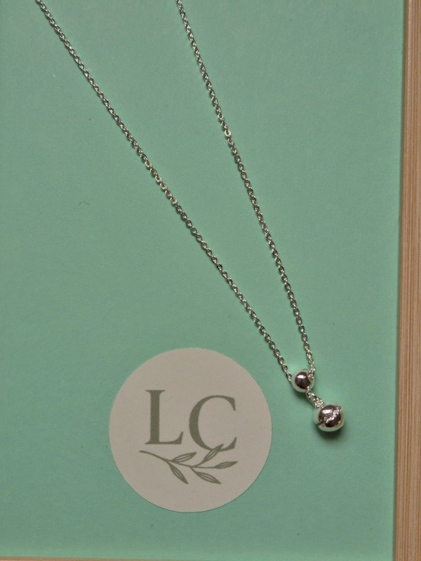 Producto - Collar doble bolita baño plata