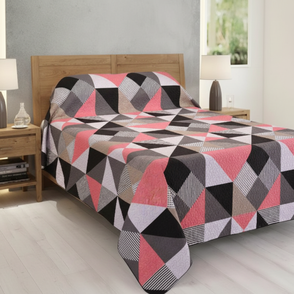 Producto - Cover Cubrecama Quilt 2 1/2 Plazas "Triángulos"