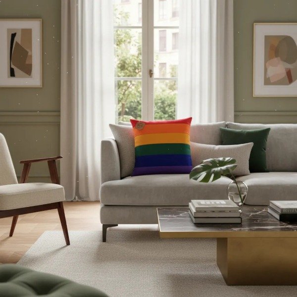 Producto - Almohadón Arcoiris Lgbt Orgullo Decorativo,40x40 Con Relleno