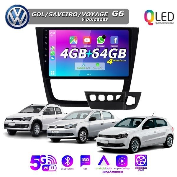 Producto - MULTIMEDIA VOLKSWAGEN  GOL TREND/SAVEIRO G6 - 9" CON CAR PLAY Y ANDROID AUTO