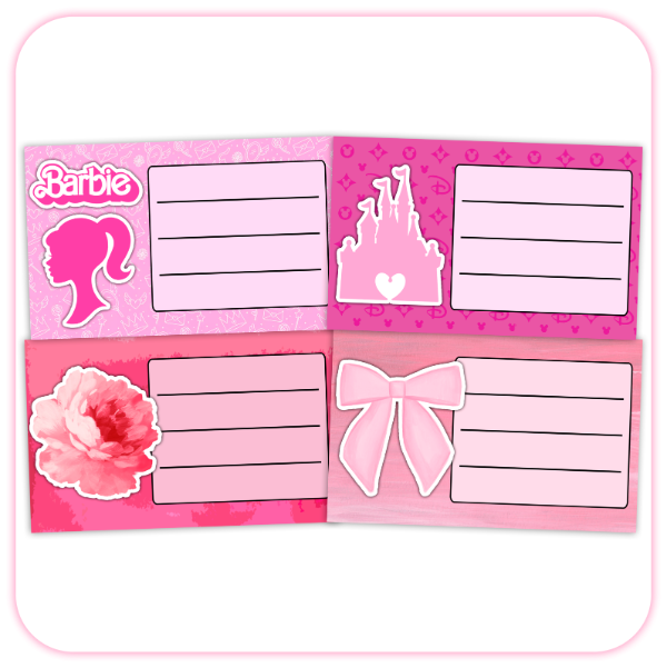 Producto - Kit Imprimible Etiquetas para Cuaderno ROSA