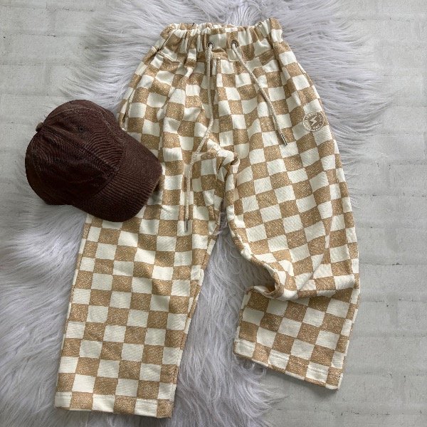 Producto - Baggy cuadrille en color beige talles 4 al 16