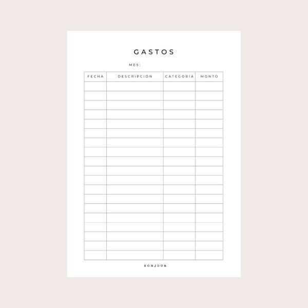 Producto - Repuesto A5 gastos