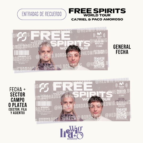 Producto - Entradas de recuerdo 14x6 - CA7RIEL Y PACO AMOROSO Free Spirits World Tour