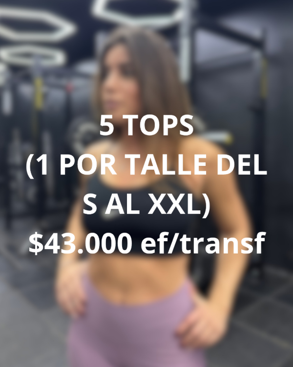 Producto - COMBO MAYORISTA 5 TOPS DEPORTIVOS