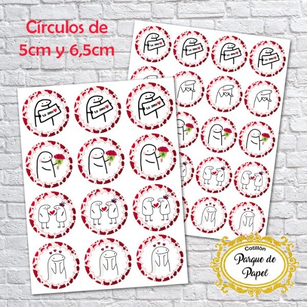 Producto - Círculos Flork Enamorado (5cm y 6,5cm)
