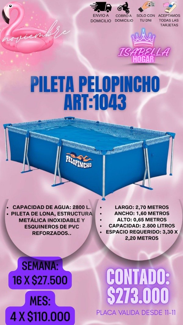 Producto - PILETA PELOPINCHO ART 1043 2800L
