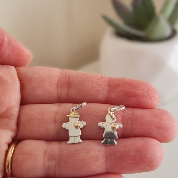 Producto - Dije nena y nene de plata y oro 1