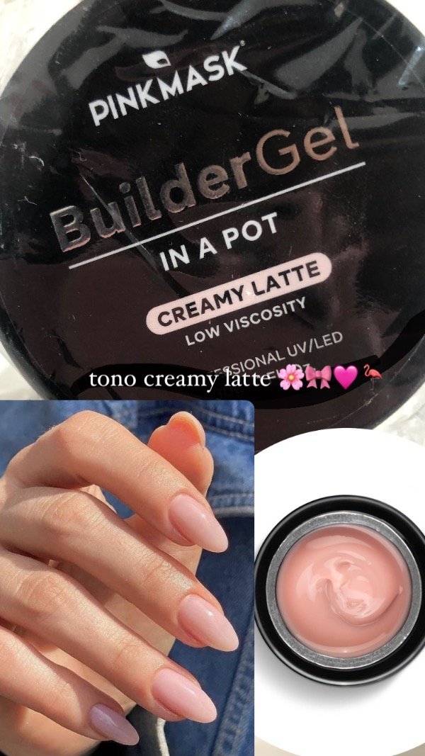 Producto - Builder gel in a Pot - Pink Mask - Tono Creamy latte