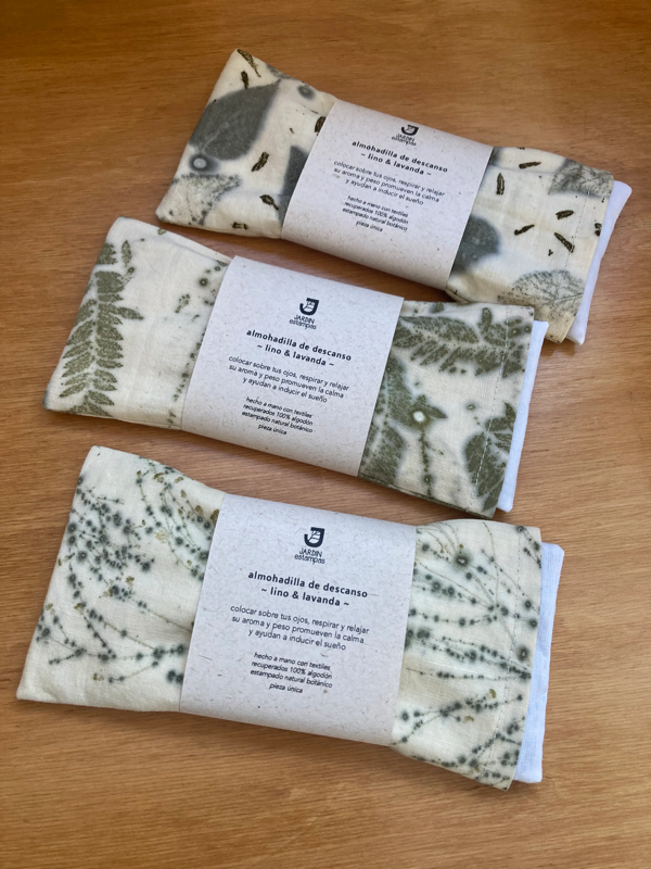 Producto - Almohadillas de descanso con ecoprint - Lino y Lavanda