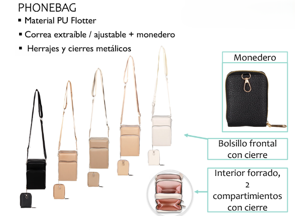 Producto - PHONE BAG CON MONEDERO DE PU LA CHAPELLE 12UO 7181