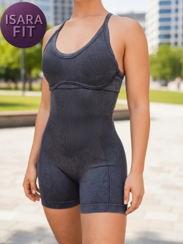 Producto - Catsuit Seamless Negro Jaspeado - 0