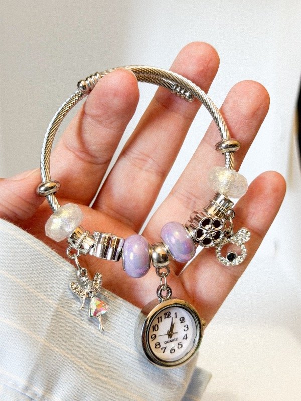 Producto - Pulsera Charms pando con reloj 2-acero quirúrgico