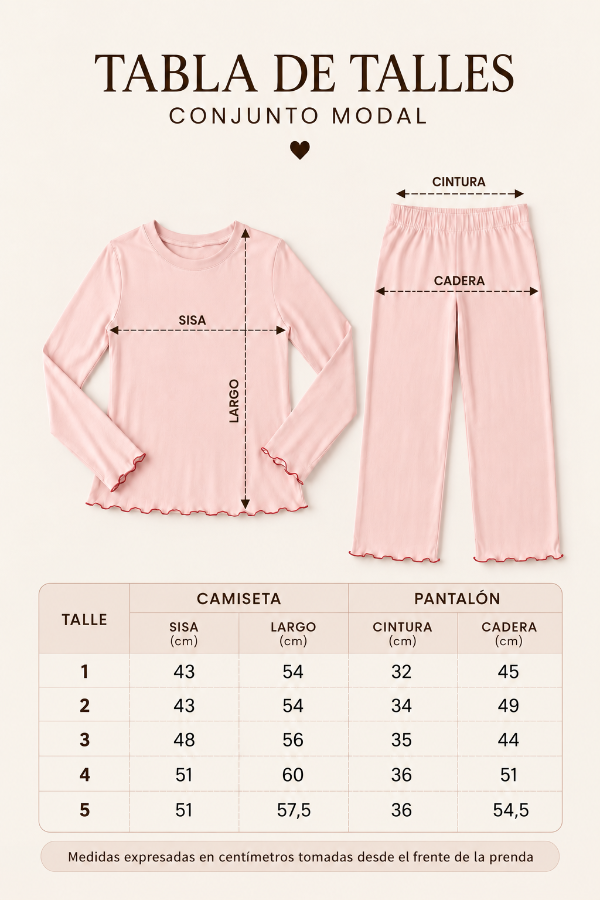 Producto - Conjunto modal soft CORAZONES NEGRO [MANGA LARGA] - 2