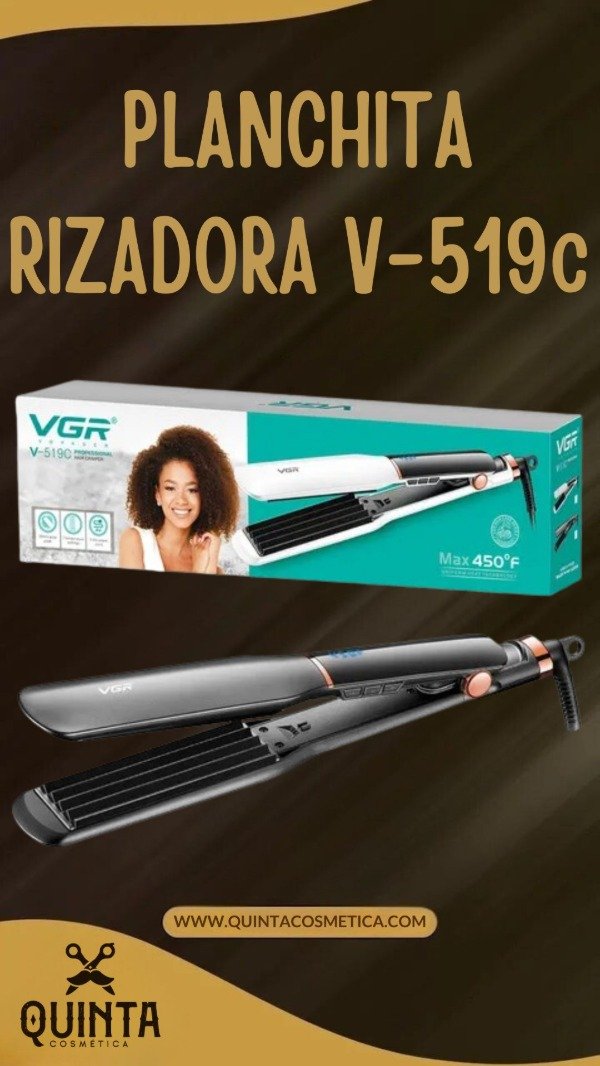 Producto - Planchita Rizadora Profesional Pelo Vgr V-519c 7 Niveles Color Negro