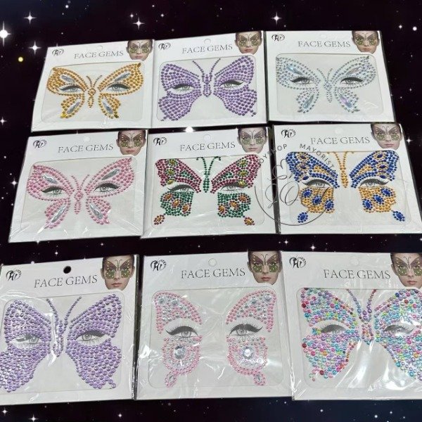 Producto - PACK X12 Strass Mariposa Para Rostro
