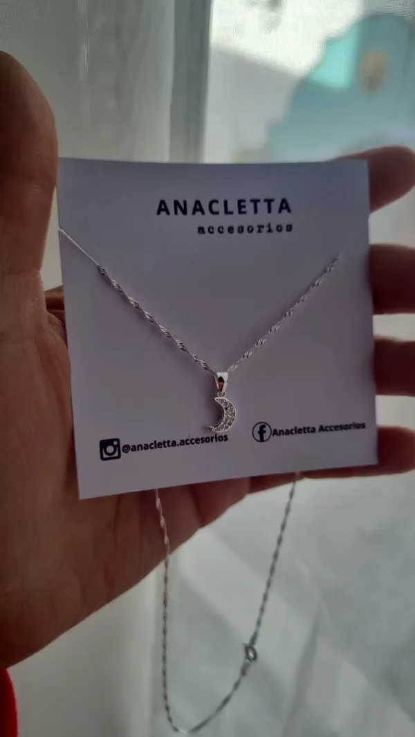 Producto - Gargantilla lunita con zircones plata 925