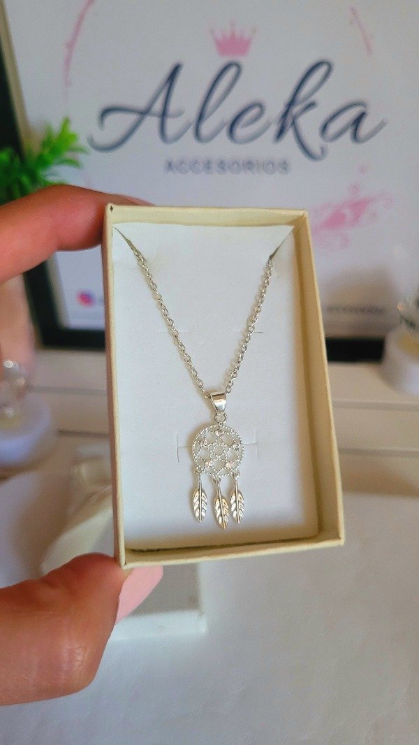 Producto - Collar atrapasueños de acero blanco - 2