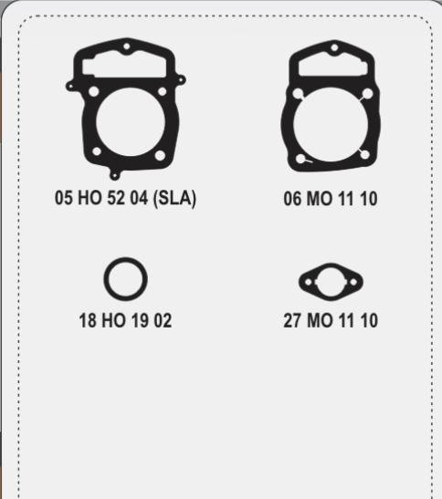 Producto - JUNTAS DE CABEZAL (CON ORING) HONDA CBX 200 (VARIAS, LEER DESCRIPCION) - ALFA