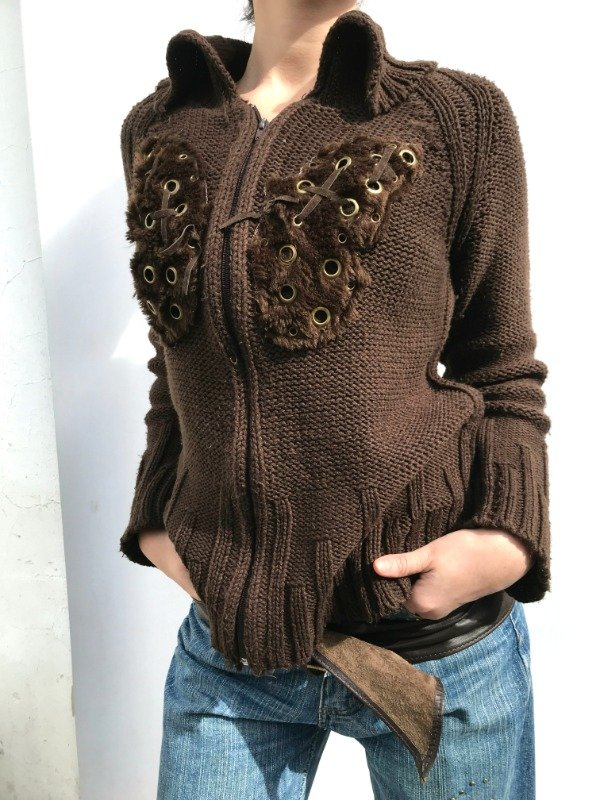 Producto - Fur butterfly Knitted zip INDIGENA - 2