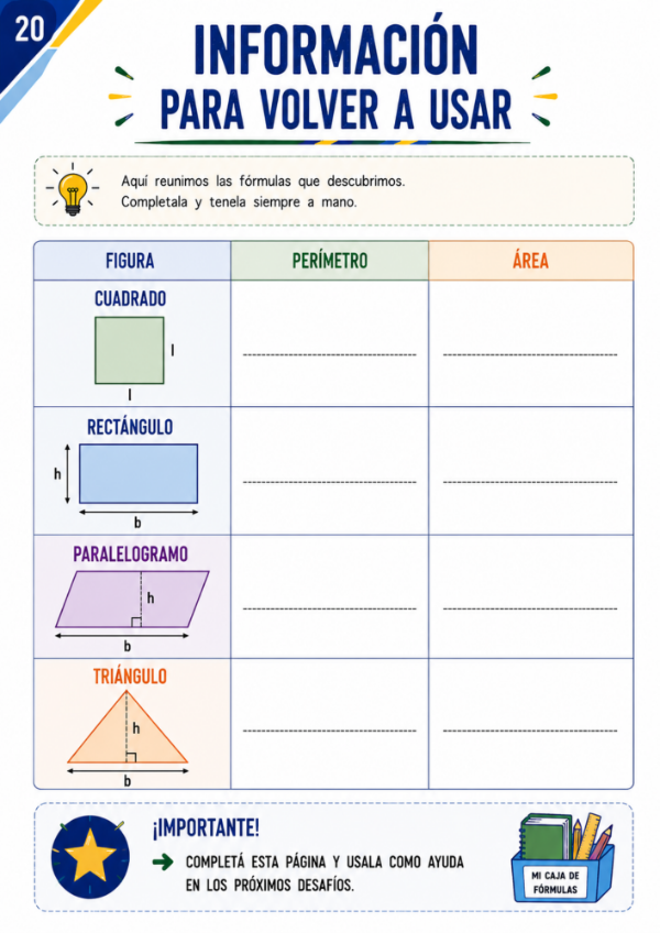 Producto - Perímetro y Área: Fórmulas, equivalencias y resolución de problemas - 15