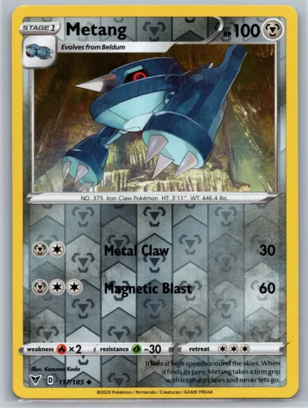 Producto - NM Metang 117/185 Reverse Holo Vivid Voltage Pokemon 2020