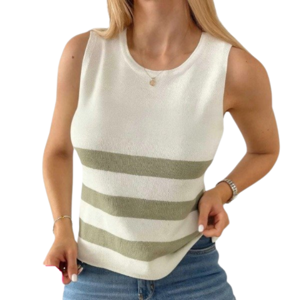 Producto - Musculosa premium doble hilo Blanca con Verde
