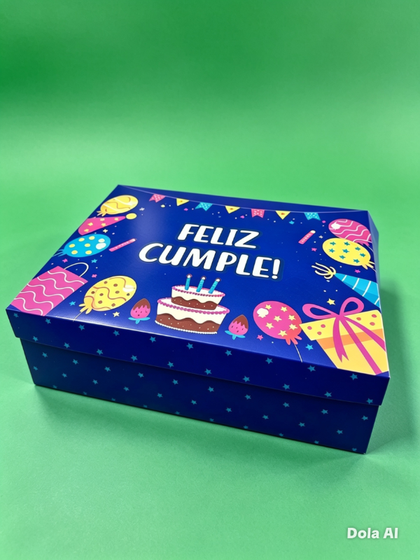 Producto - COD. 1425  FELIZ CUMPLE AZUL -medida 35x10x24