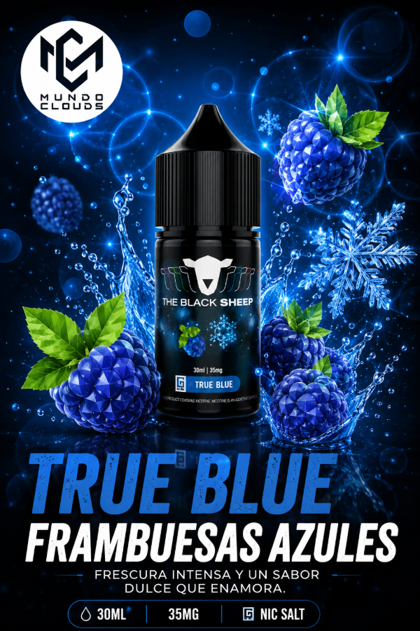 Producto - THE BLACK SHEEP SALT TRUE BLUE 30ML 35MG (FRAMBUESA AZUL)