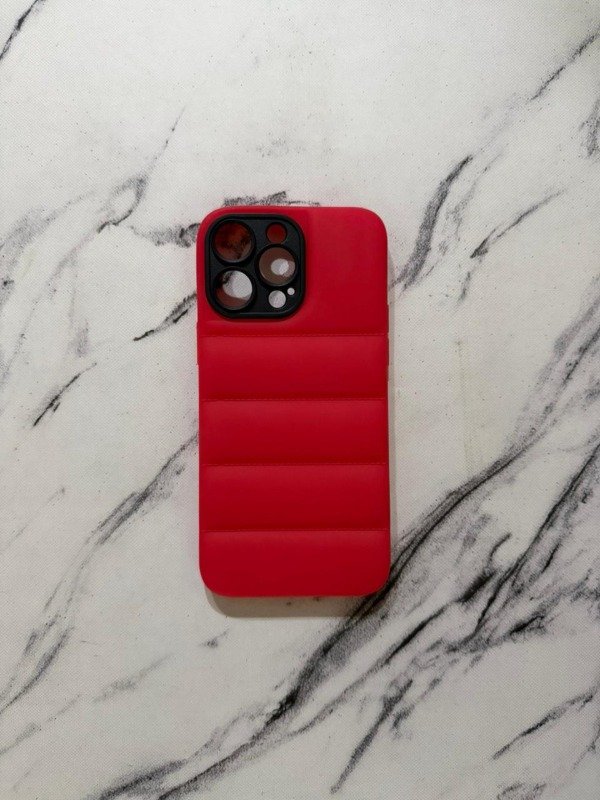 Producto - Puffer rojo + cubrecamara negro