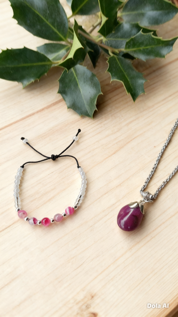 Producto - Set equilibrio (ágata fucsia)