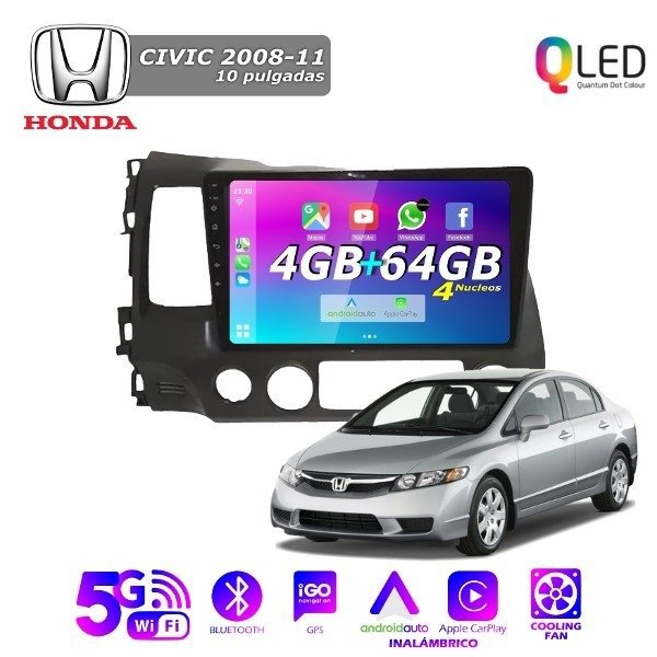 Producto - MULTIMEDIA HONDA CIVIC 2008/11 - 9" CON CAR PLAY Y ANDROID AUTO