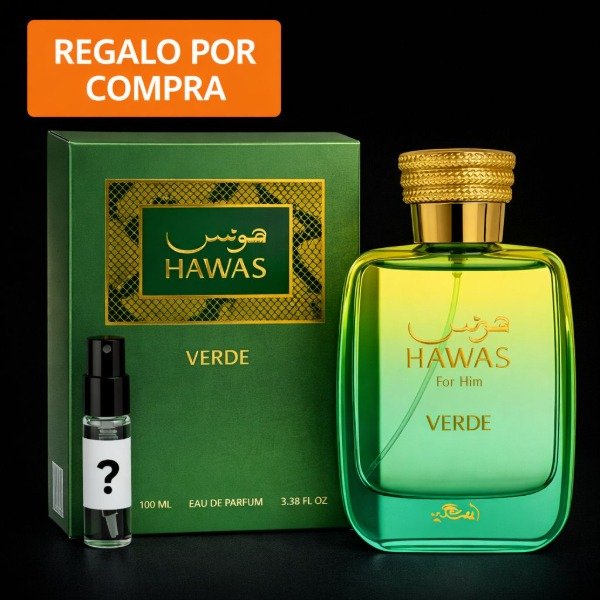 Producto - Perfume Hawas Verde - Rasasi 100ml + Regalo Por Compra